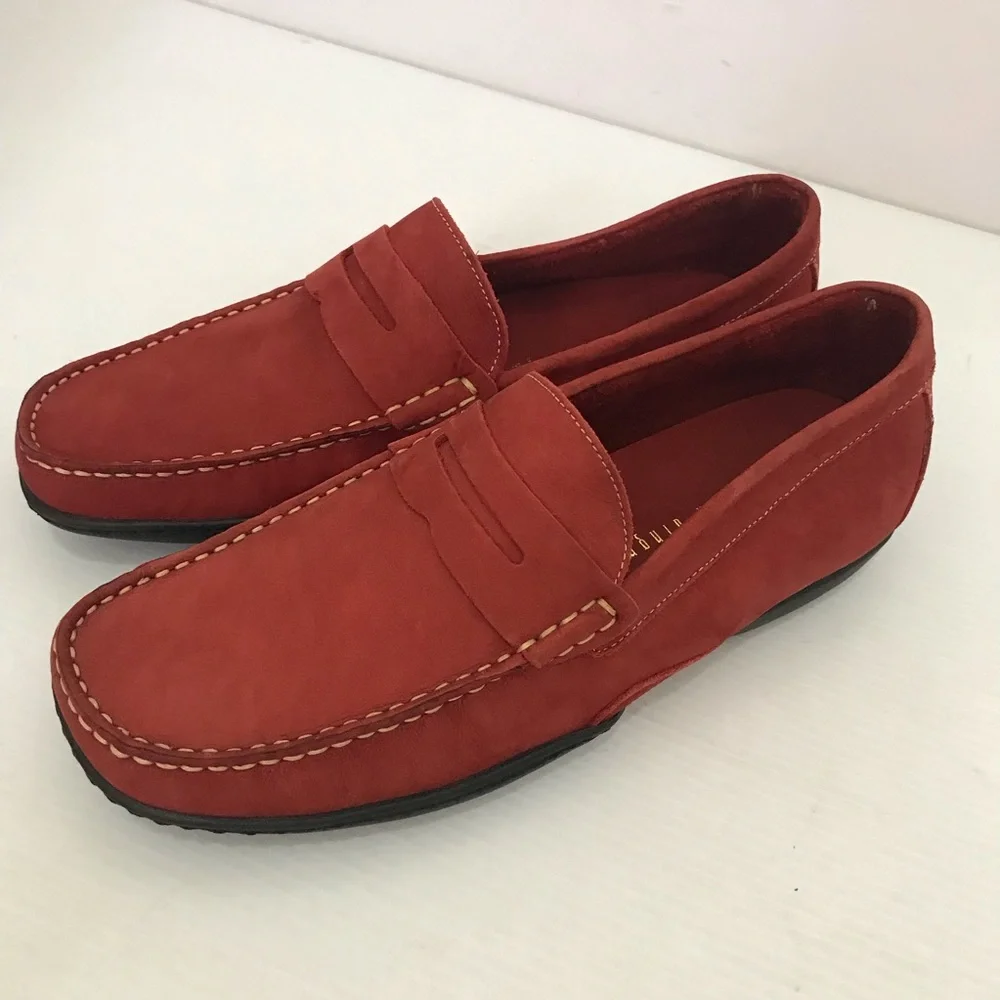 Martin Dingman Men's Red Loafers Size 9.5